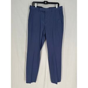 Zegna Pants Mens 50R 34x32 Navy Blue Premium Trousers Sartorial Stretch Cotton